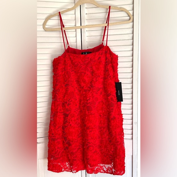 Lulus Size Small 2 - 4 Bouquet of Love Red Lace Mini Dress Womens NWT - Picture 7 of 11